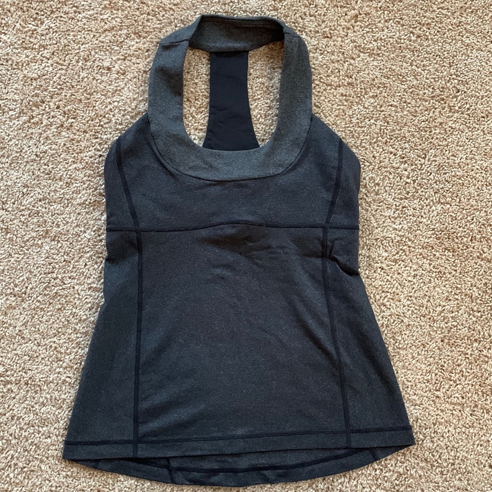 Lululemon grey stripe racer back tank top, size 6